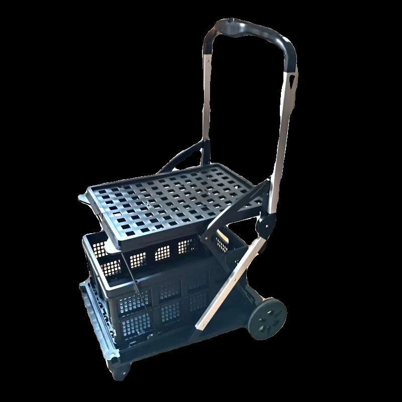 Multi use Functional Collapsible carts Mobile Folding Trolley  Shopping cart with Storage