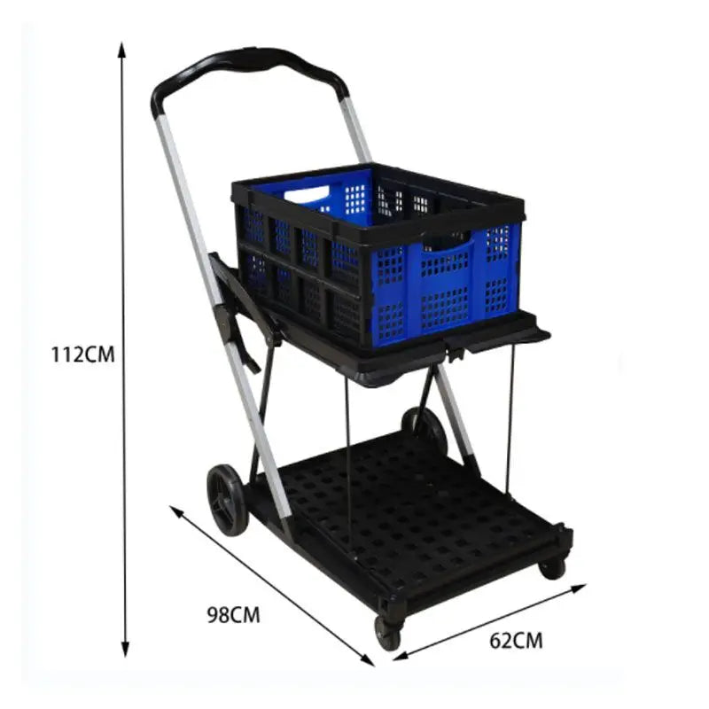 Multi use Functional Collapsible carts Mobile Folding Trolley  Shopping cart with Storage