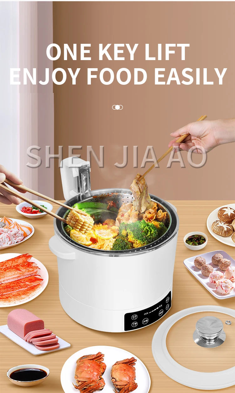 3L Lifting Electric Hot Pot Multi-purpose Cooking Pot Health Rice Cooker Rice Soup Separation Automatic Cooking All-in-one Pot