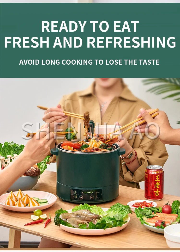 3L Lifting Electric Hot Pot Multi-purpose Cooking Pot Health Rice Cooker Rice Soup Separation Automatic Cooking All-in-one Pot