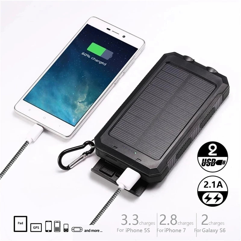 20000mAh Solar Power Bank Outdoor Portable Charger