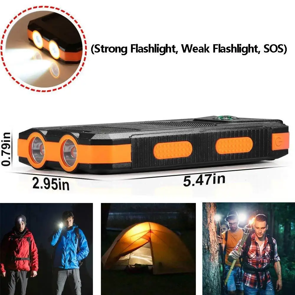 20000mAh Solar Power Bank Outdoor Portable Charger