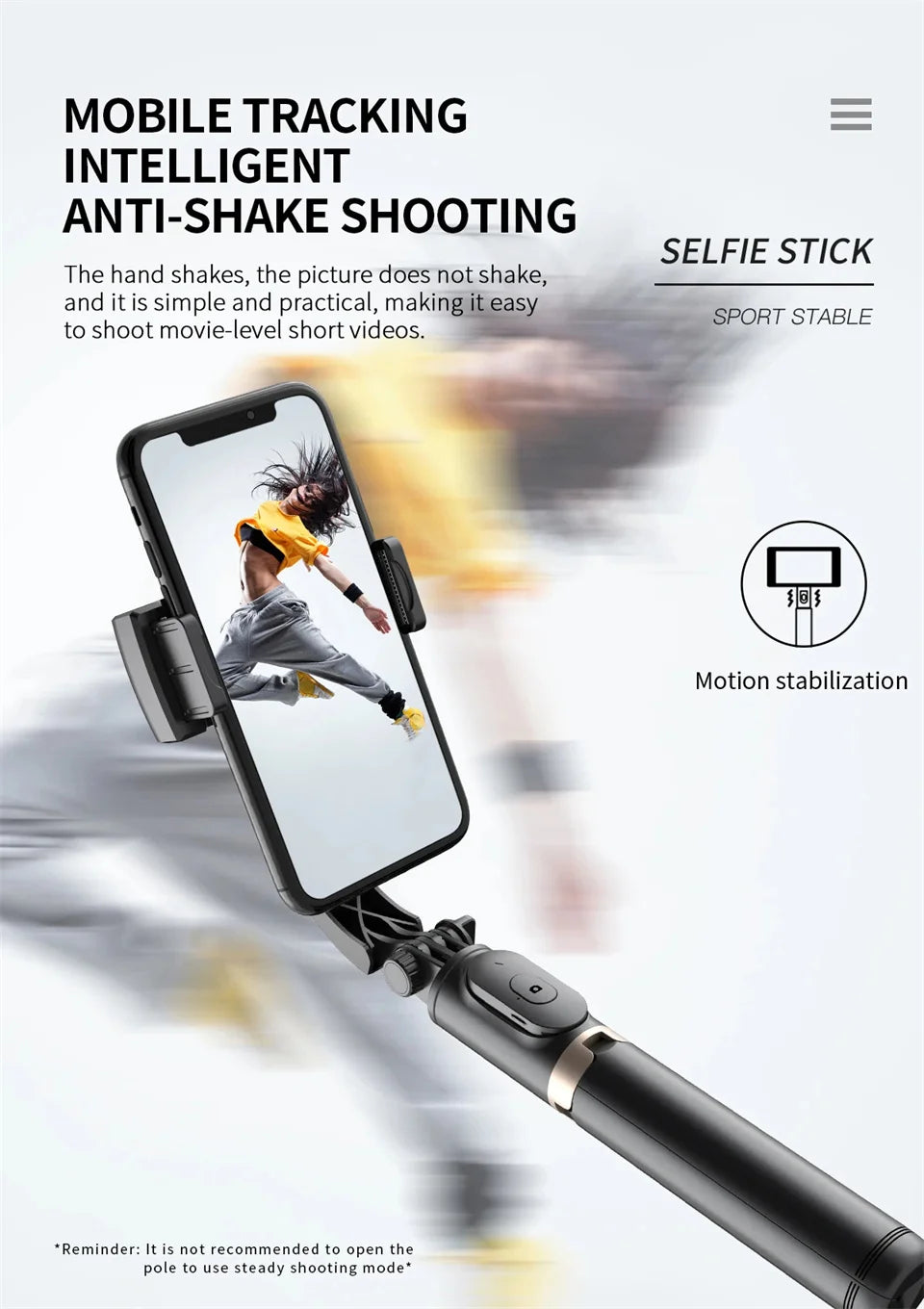 Smart chip anti-shake Stick Smartphone Action Kameralar Bluetooth Tripod For Live Broadcast TikTok