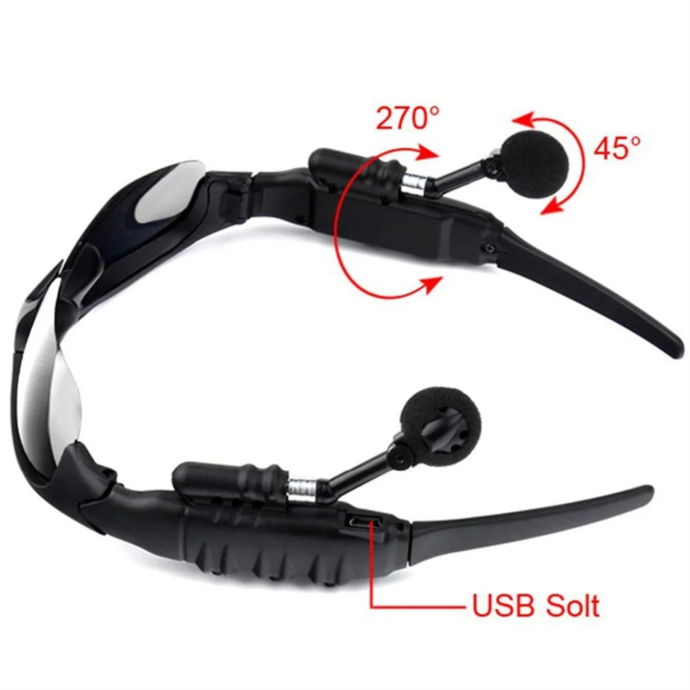 Wireless Bluetooth Sunglasses Headset Waterproof Super Long Battery Life for Driving Cycling Sports Noise Reduction Headphones