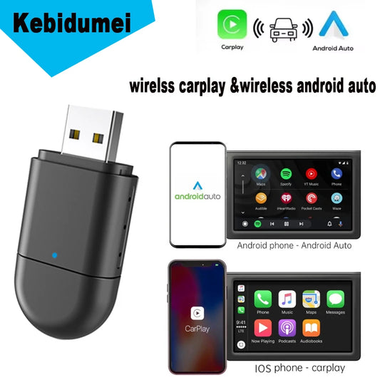 Universal Wireless Carplay Adapter Carplay Android Auto 2in1 USB&Type-C Dual Connector Carplay Box Plug And Play Car Accessories