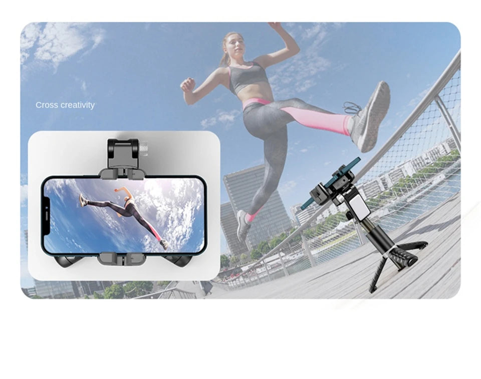 Selfie Stick Monopod With Bluetooth Shutter For Smartphone. FANGTUOSI 2024 NEW Gimbal Stabilizer Desktop Following Shooting Mode