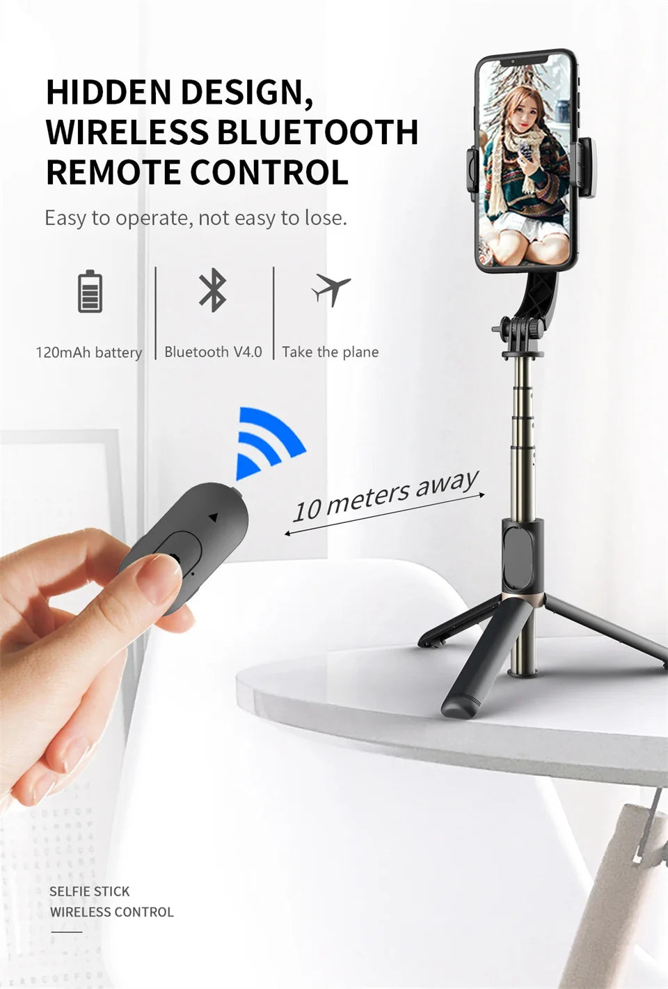 Smart chip anti-shake Stick Smartphone Action Kameralar Bluetooth Tripod For Live Broadcast TikTok