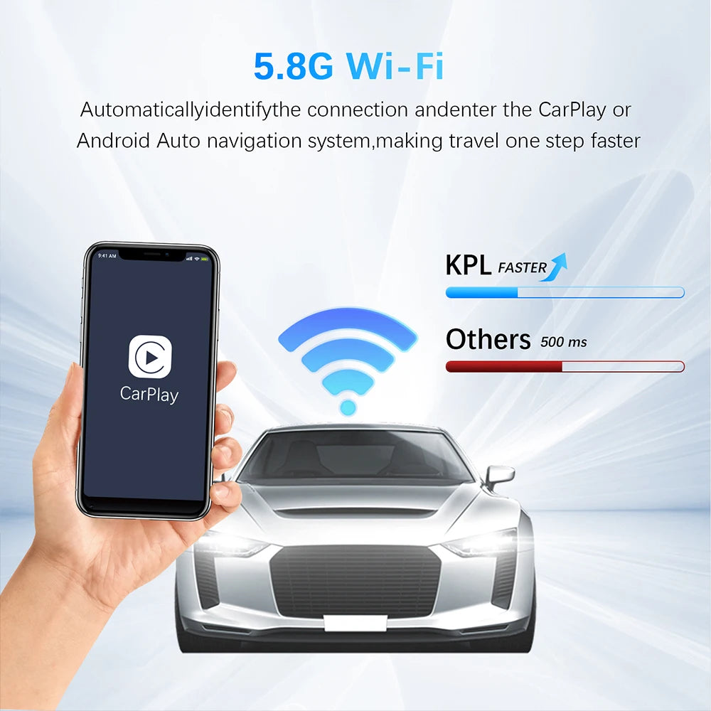 Wireless Carplay Adapter Android Auto Wireless Smart Dongle 2in1 For Volvo Benz Audi Kia Hyundai VW Mazda Cadillac MG Peugeot