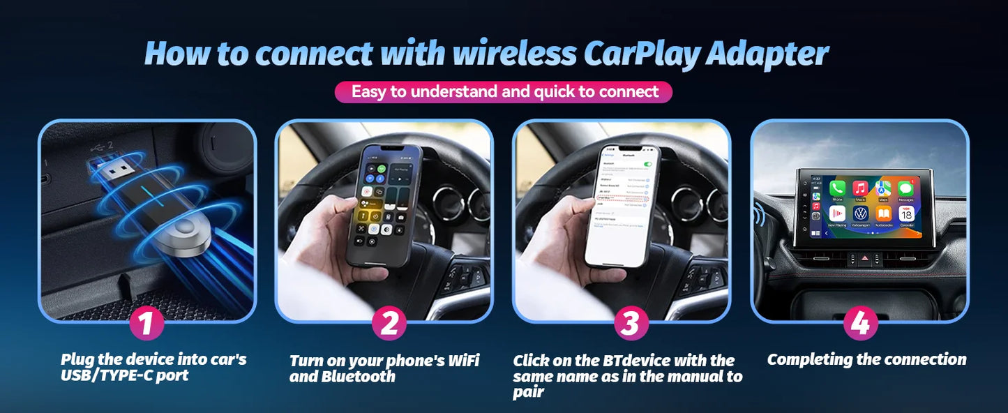 Phoebus Link Effortless Connectivity Wireless CarPlay adapter for Apple and Android Auto Dongle Integration carplay Smart box