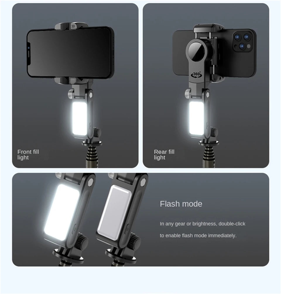 Selfie Stick Monopod With Bluetooth Shutter For Smartphone. FANGTUOSI 2024 NEW Gimbal Stabilizer Desktop Following Shooting Mode