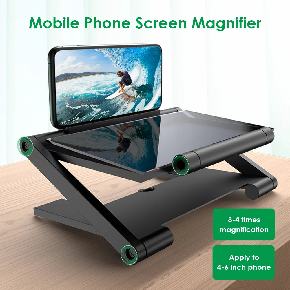 8 Inch 3D HD Phone Screen Amplifier Folding Mobile Phones Magnifying Glass Stand Video Amplifier Bracket Enlarge Eye Protector