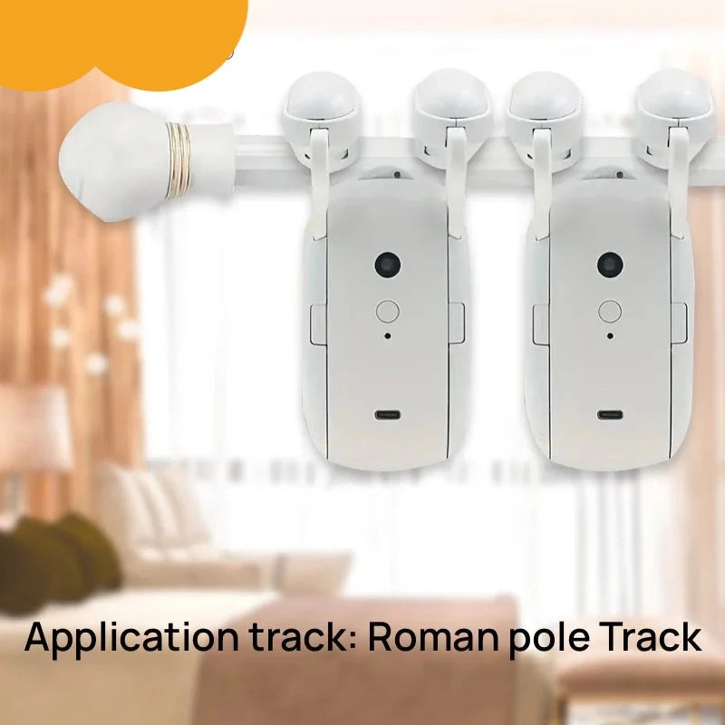 2PCS  Bluetooth Smart Curtain Robot Roman Rod Track ，