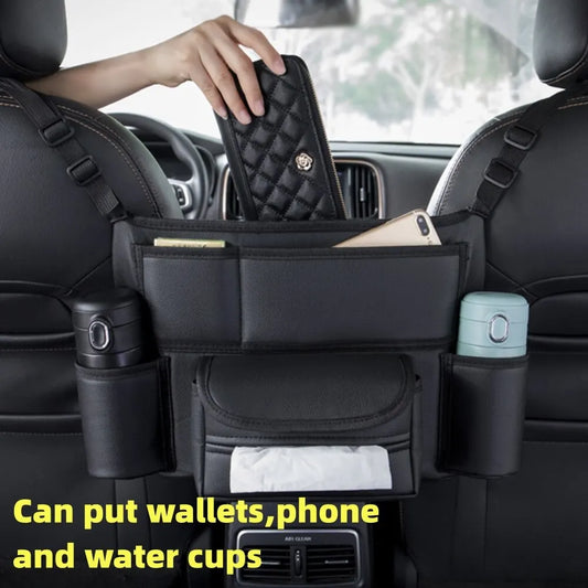 Car Seat Middle Hanger Storage Bag Luxury Auto Handbag Holder Between Seats