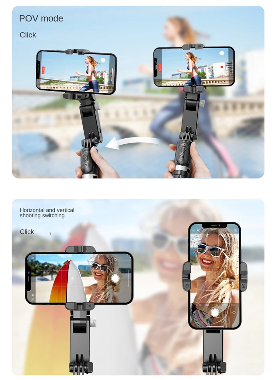 Selfie Stick Monopod With Bluetooth Shutter For Smartphone. FANGTUOSI 2024 NEW Gimbal Stabilizer Desktop Following Shooting Mode