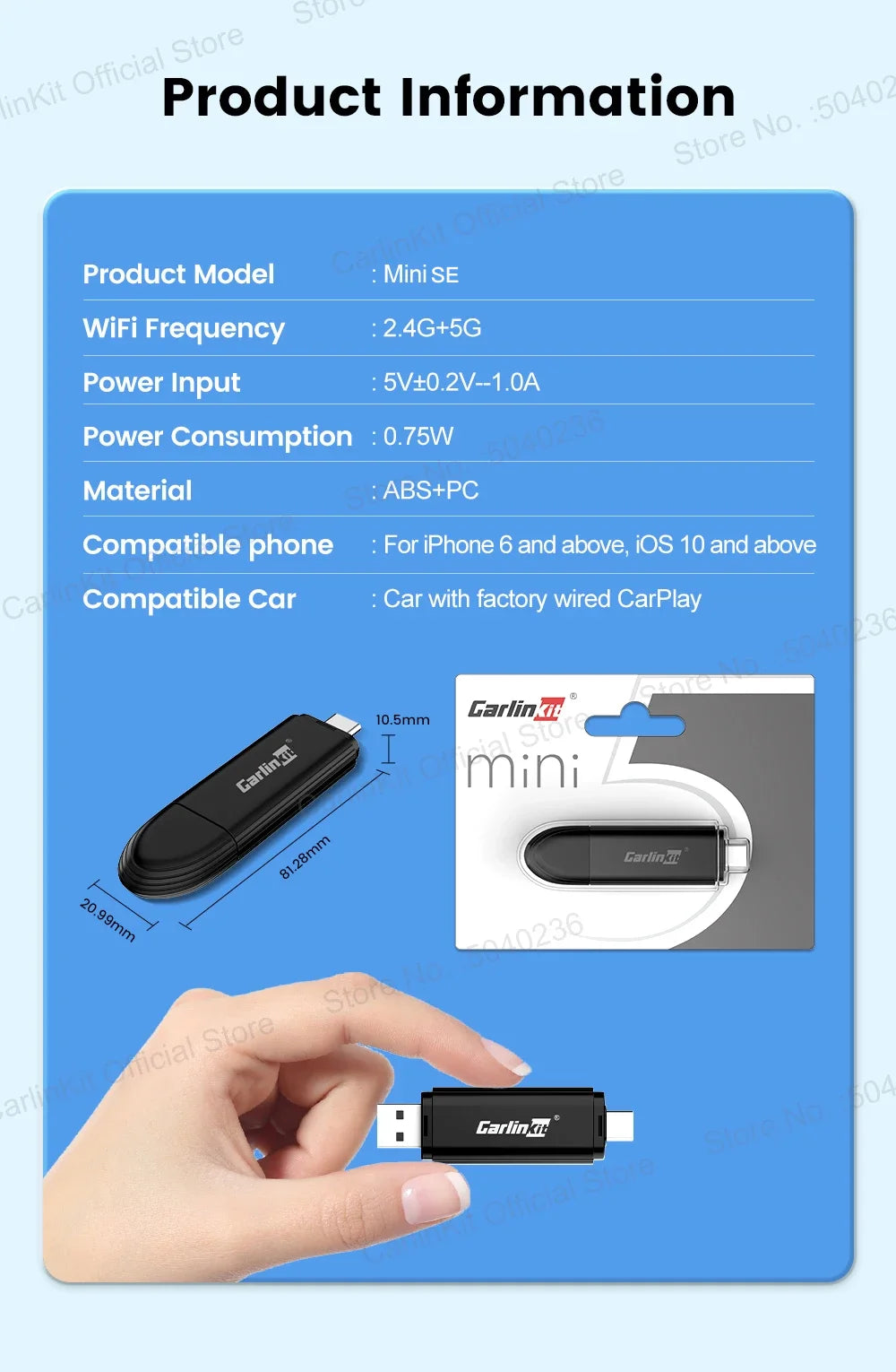 Carplay Adapter Seamless Connection for Wired Carplay OEM Car Wireless tools