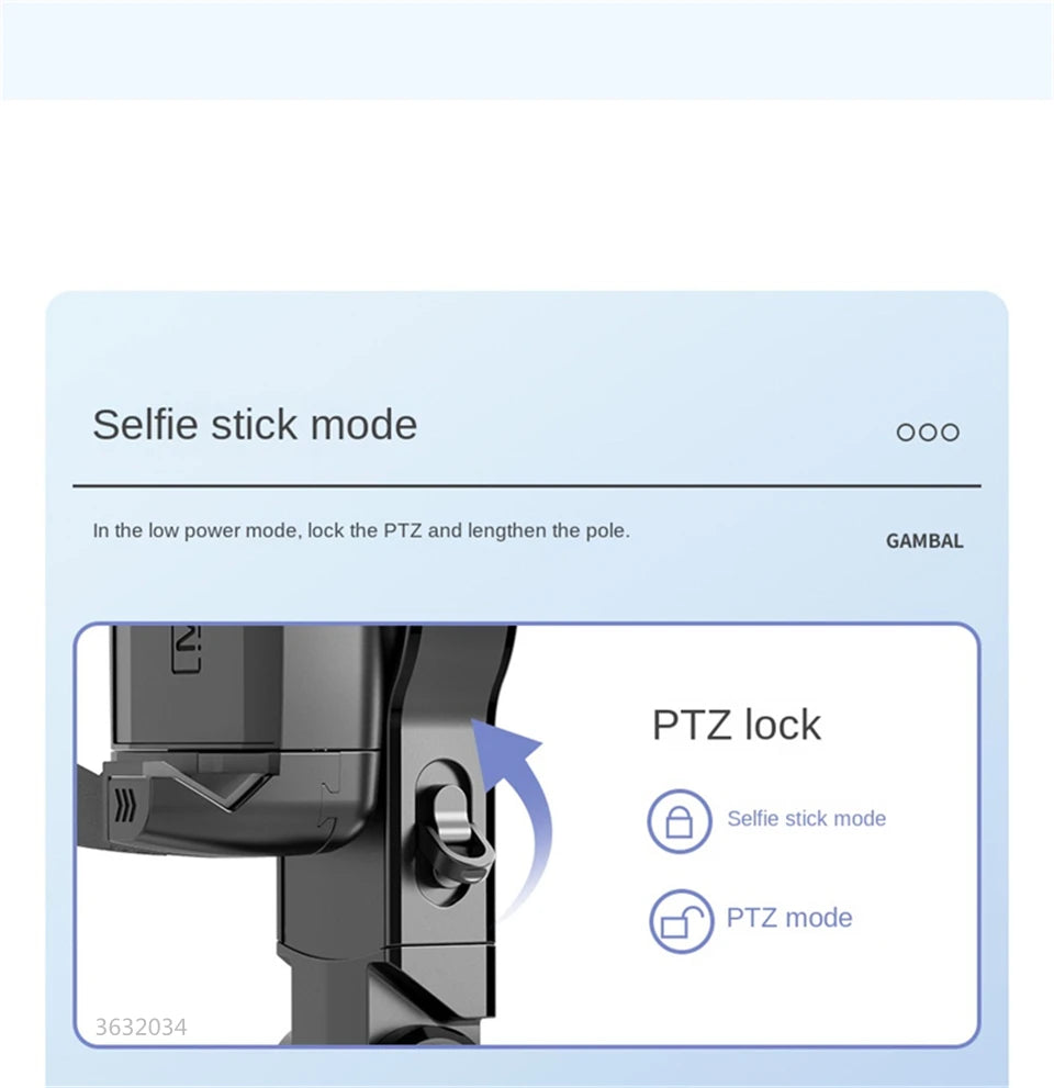 Selfie Stick Monopod With Bluetooth Shutter For Smartphone. FANGTUOSI 2024 NEW Gimbal Stabilizer Desktop Following Shooting Mode