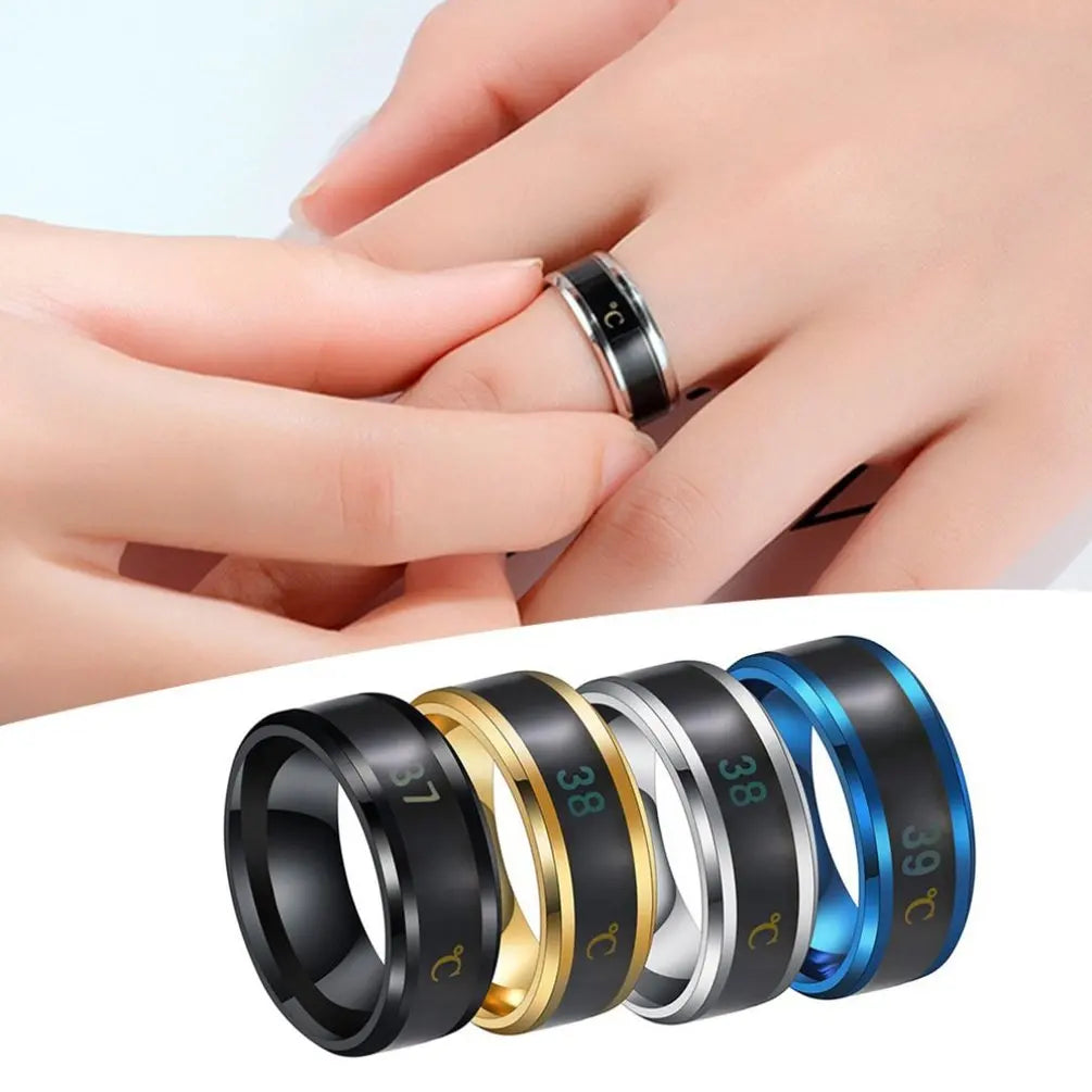 Smart Sensor Body Temperature Ring Stainless Steel