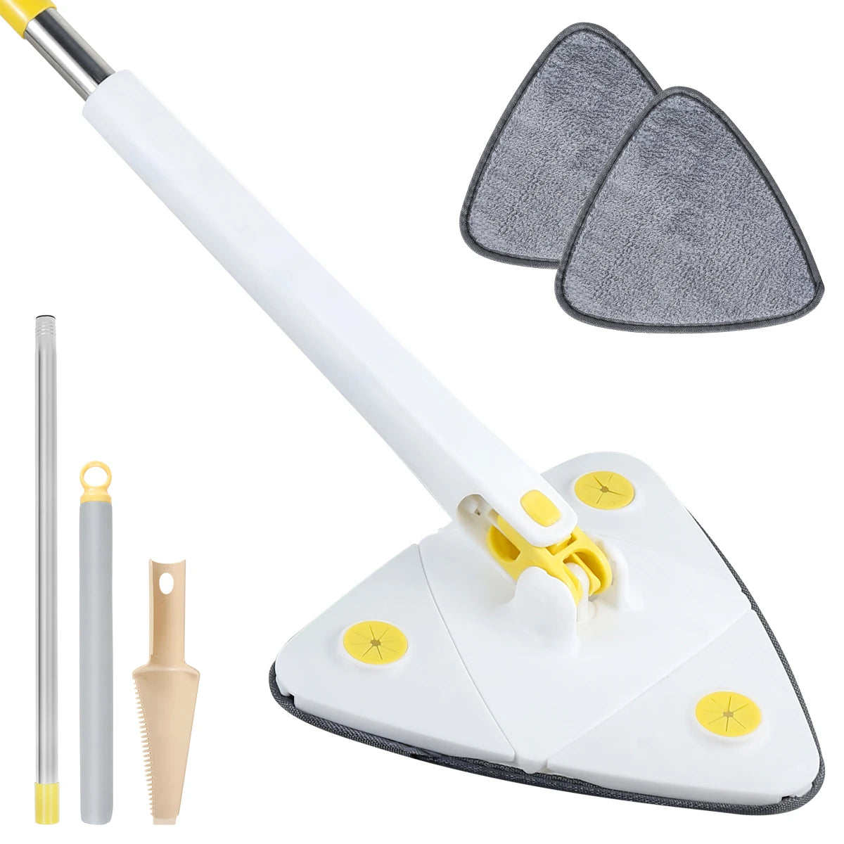 Telescopic Triangle Mop 360° Rotatable Self-wringing Triangle Extended Adjustable Mop Floor Squeeze Free Hand Washing Lazy Tool