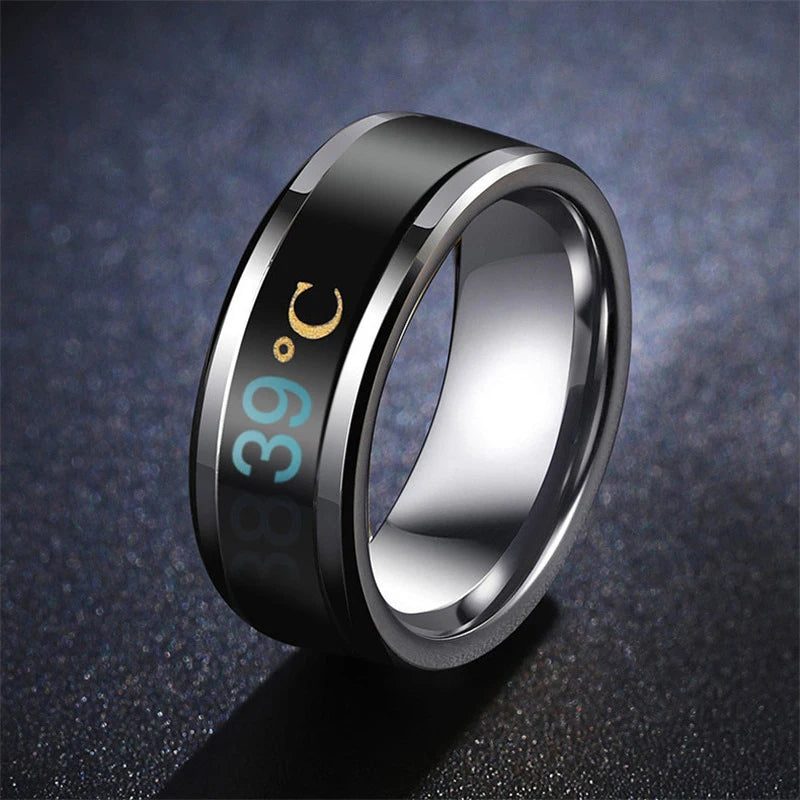 Smart Sensor Body Temperature Ring Stainless Steel