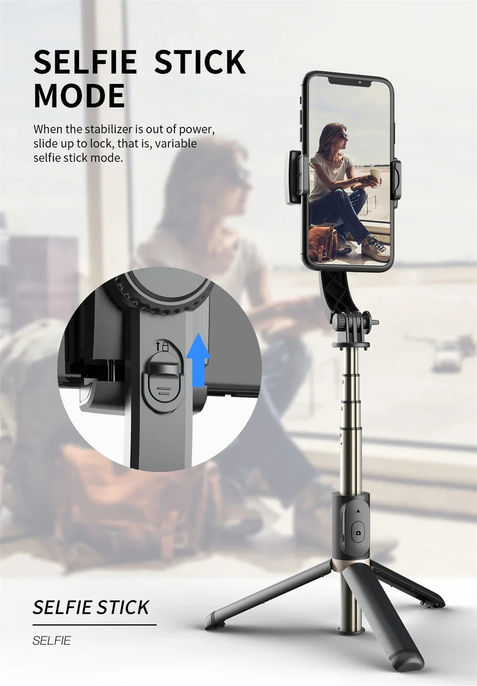 Smart chip anti-shake Stick Smartphone Action Kameralar Bluetooth Tripod For Live Broadcast TikTok