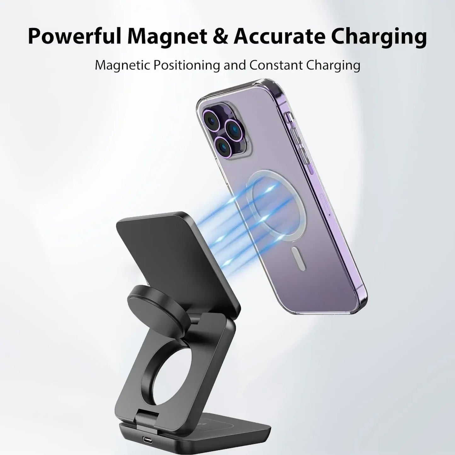 30W 3 in 1 Foldable Magnetic Wireless Charger