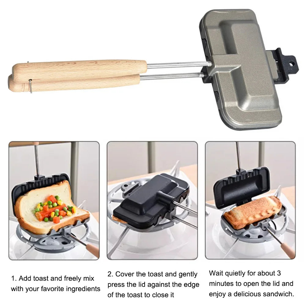 Double-Sided Sandwich Baking Pan Non-Stick Foldable Grill Frying Pan (Free Delivery)