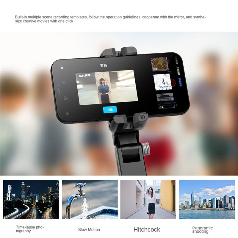 Selfie Stick Monopod With Bluetooth Shutter For Smartphone. FANGTUOSI 2024 NEW Gimbal Stabilizer Desktop Following Shooting Mode