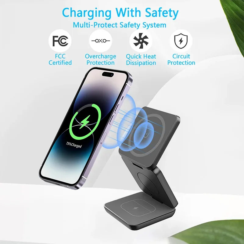 30W 3 in 1 Foldable Magnetic Wireless Charger