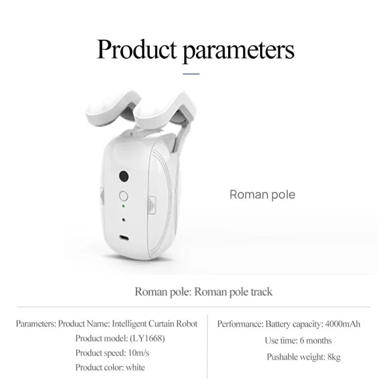 2PCS  Bluetooth Smart Curtain Robot Roman Rod Track ，